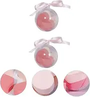 FRCOLOR Heart Shaped Powder Puff Set 2 Pack Soft Makeup Sponges for Foundation Concealer Blush Highlighter