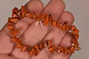 *RED JASPER* Chip Bead Bracelet 13.6g Elastic Tumbled Stone Healing Stability