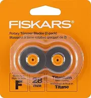 Fiskars 28mm Replacement Titanium Rotary Cutter Blades (2-Pack) - Style F - Compatible with Fiskars 28mm Rotary Paper Cutters