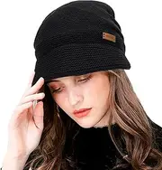 [NociHah] Slouchy Hat for Women Winter Flat Hat Mens Hipster Peak Organic Cotton