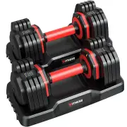 50Lb(25Lb*2) 5 in 1 Adjustable Dumbbells 25LB Set of 2 Adjustable Free Weights P