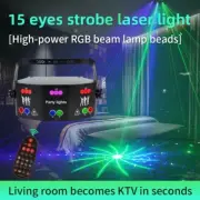 Cool 15-EYE RGB DMX Strobe Scan Projector LED Laser Light Stage Lighting Remote