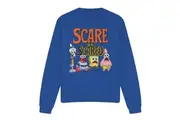 SpongeBob SquarePants Unisex Adult Scare Or Be Scared Sweatshirt (Royal Blue) - UTTV12600