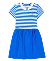 [Polo Ralph Lauren Kids] Polo Ralph Lauren Kids Striped cotton-blend dress Y 1,5-2 blue