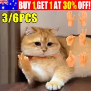 3/6Pcs Mini Finger Hands Tiny Puppets Props Play Toy Kids Cat Pet Party Game Toy