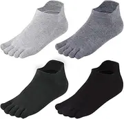 [TCOTBE] Toe Socks No Show Running Five Finger Crew Socks for Men 4 Pack