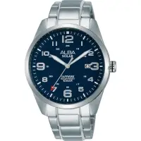 在飛比找momo購物網優惠-【ALBA】雅柏 城市情人太陽能時尚手錶-藍x銀/39mm(