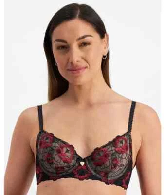 Temple Luxe by Berlei Elodie Balconette Bra - Red Floral 16D