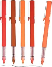 M&G 5 Pcs Liquid Rollerball Pens Ultra Fine Point Pens with Black Ink, 0.5mm Caramel Color Pens Smooth Writing for Note Taking, Office School Supplies Gifts Student Women Men