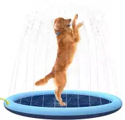 Splash Sprinkler Pad for Dogs Kids,67’’ Thicken Dog Pool with Sprinkler