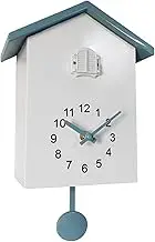 Tokenhigh Cuckoo Clock Wall Clock with Bird Voice, Modern Pendulum Clock Wall Clock with Pendulum, Decorative Cuckoo Wall Clock with Night Sleep Function, Bird Voice, for Home, Living Room (Grey)