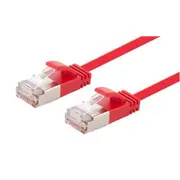 Dynamix PLSSR-C6A-0.5 Cat6A RJ45 Patch Lead - 50cm - Red S/FTP - Shielded - 10G - 34AWG - Ultra-Slim - Gold Plated - PoE 802.3af [PLSSR-C6A-0.5]