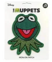 Muppets Kermit The Frog Iron-on Patch Green Disney Embroidered Shimmer New