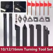 7Pcs Boring Bar Sets Turning Thread Grooving Hard Alloy Insert Wrench 10 12 16MM