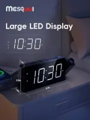 Digital Projector Alarm Clocks for Kids Bedroom Plug-in LED Display Dual Alarms