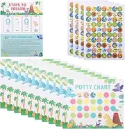 Potty Training Chart 1 Set Potty Training Stickers Dinosaurs Sticker Potty Training Rewards for Boys Potty Training Decals Tool Paper Potty Training Sticker Potty Reward Stickers