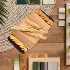 Cutting Board Fruit Vegetable Cutting Board with Slide Out Tray Food Tray Wooden