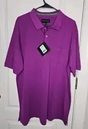NWT $78 Allen Edmonds 100% Pima Cotton Men's Polo Shirt XL Golf Casual Purple