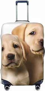 [STVYUKL] Funny Labrador Puppy Dog Luggage Cover Personalized Elastic Washable Suitcase Cover Luggage Protector Auti-Scratch Suitcase Case Protector Fits 18-32 Inch Luggage, Black, X-Large