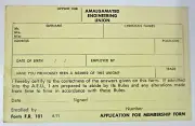 Amalgamated Engineering Union AEU Application for Membership Form - 1971