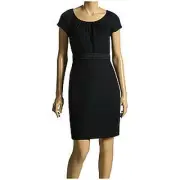 NEW! Elie Tahari Alison Pencil Dress Size 14 $368 Pleated Neck Line Cap Sleeves