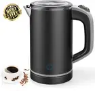 0.8L Small Electric Kettle,Portable Mini Hot Water Boiler,Stainless Steel (Black