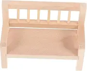 Tofficu 1:12 Scale Miniature Wooden Bench Decorative Mini Bench Model for Dollhouse Mini House Accessory