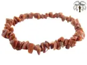 Gold Stone Gemstone Chip Stretch Bracelet Crystal Stone + Bag & Info Card