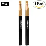 2-PACK Stagg 2-Pair Maple 5A Wooden Tip Drum Sticks SM5A