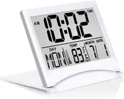 Betus Digital Travel Alarm Clock - Foldable Calendar Temperature Timer LCD Clock