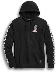 [HARLEY-DAVIDSON] Men's Checkered Pullover Hoodie - 99031-20VM (3X-Large) Black