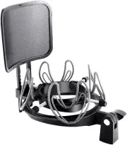 Universal Microphone Shock Mount with Pop Filter for Condenser Microphones Size