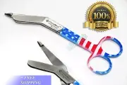 NEW 5.5" EMT LISTER BANDAGE SCISSORS SHEARS WITH USA COLORS GERMAN STAINLESS