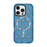 iPhone 16 Pro Impact Case MagSafe Compatible Chrome Cross