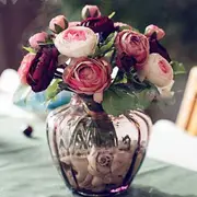 Wine&Pink 10 Heads Artificial Flowers Silk Peony Bouquet Rose Wedding Home Party Decor AU