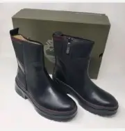 Timberland Women's 7.5 Malynn Waterproof Side-Zip Mid Boot | Black Full Grain