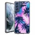 For Samsung Galaxy S20 S21 S23 S24 FE 5g TPU Case+Glass(Under Palm Trees)