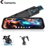 4K 10" Mirror Dash Cam Rear View Mirror Dash Camera Front Rear GPS WIFI APP BSD