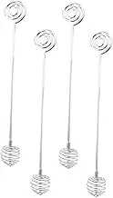 PRETYZOOM 4pcs Stainless Steel Honey Dipper Set for Honey Syrup Jam Comfortable Handle for Easy Use Cafes Parties Housewarming