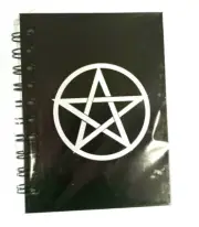 Amazing Wicca Pagan PENTACLE Notebook Book Spiral Hard Cover Print Design