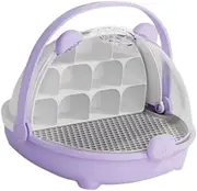 Silkworm Breeding Box Habitat Cage for Silkworms Turtles Carry Handle Silkworm Hatching Container Silkworm Growth Box, Purple