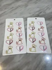 2 Sets of 10 Novelty Paperclips ~ Dog / Heart ~ NIP So Cute!