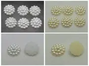 200 Acrylic Flatback Pearl Dotted Flower Bead Cabochon 13mm BowCenter