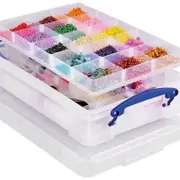 Really Useful Box - 4 Litre Clear Box with 2 Hobby Trays (Pack of 2)