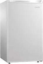 HEQS 126L Bar Fridge Reversible Door Tempered Glass Shelves Adjustable Feet Interior Light Anti-Rust Panel Energy Efficient Compact Refrigerator Modern Design Space Saving 84H x 56W x 50D CM White