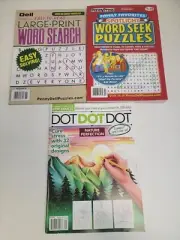 Penny Press/Dell Word Seek - Large Print Word Search - Dot To Dot - Lot of 3 NEW