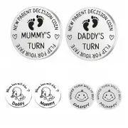 2 Pcs Newborn Parent Decision Coin Flip Coin Parent Pregnancy Baby Shower Gift