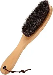YaptheS Coat Brush, Clothes Brush Garment Lint Remover with Genuine Soft Horsehair and Wooden Handle for Men Suits Shoes Jacket Furniture Car Mat Pet Hair 1-Pack