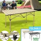 Folding Camping Table Roll Up Aluminum Portable Outdoor Picnic BBQ Desk 2024