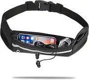 Softania Slim Running Belt - Running Fanny Pack for Men and Women - Hands-Free Reflective Runner Pouch Belt Fitness Workout Bag No-Bounce Adjustable Sport Travel Fanny Pack Cell Phone (1 Pack)